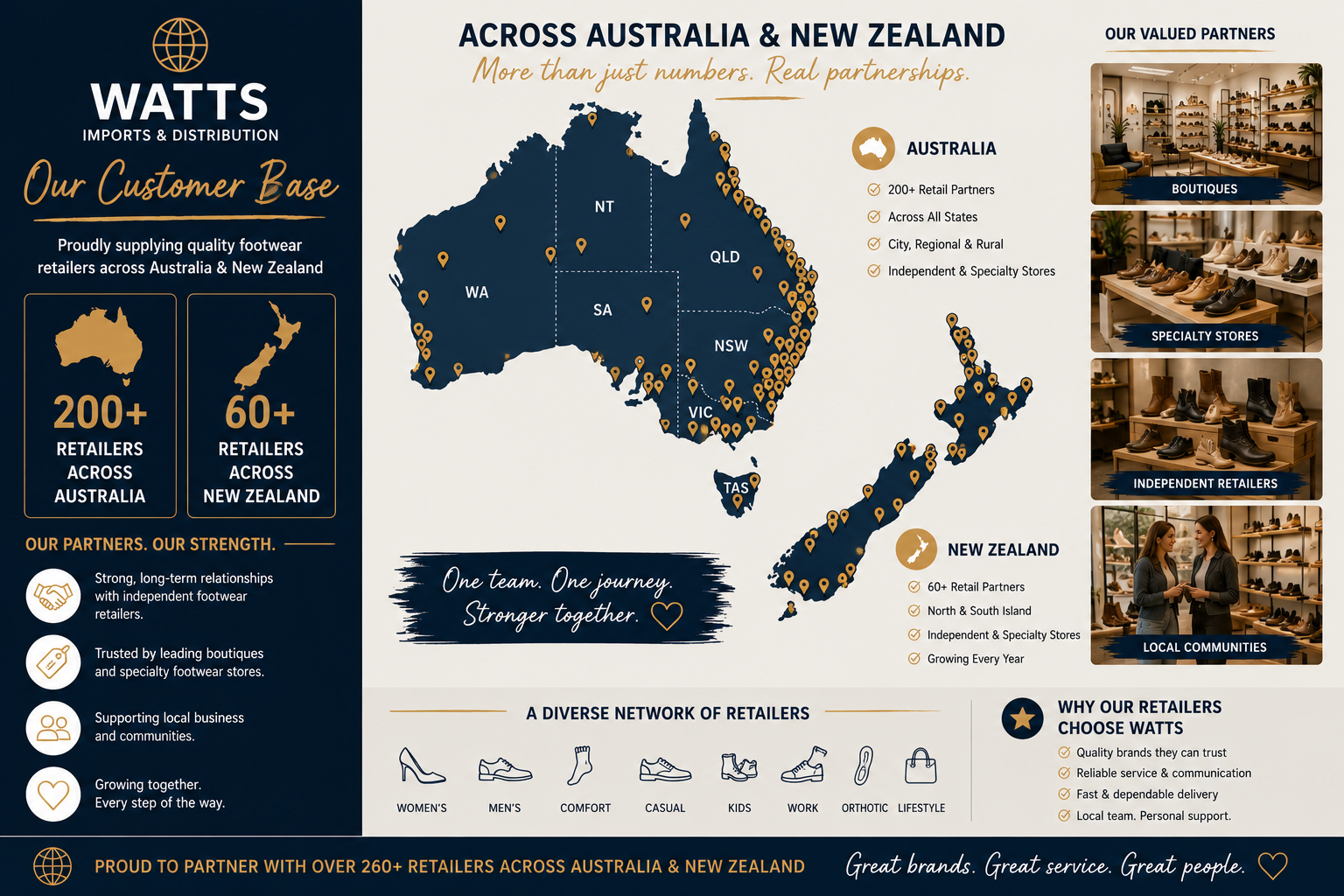 Watts retailer network across Australia and New Zealand